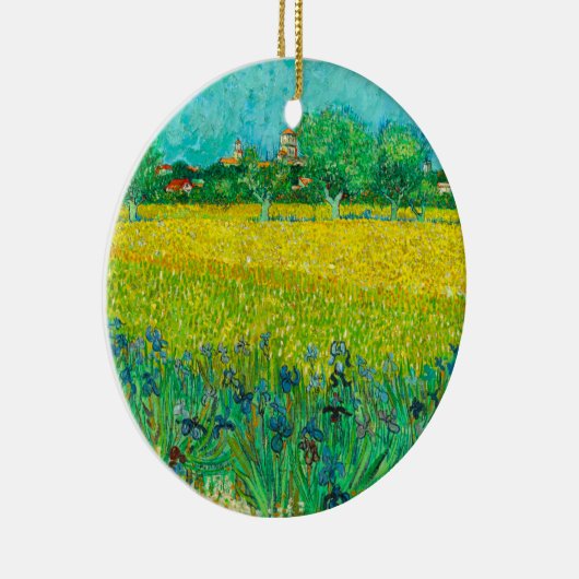 Van Gogh Veld met irissen bij Arles Keramisch Ornament (Rechts)