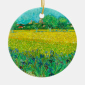 Van Gogh Veld met irissen bij Arles Keramisch Ornament (Voorkant)