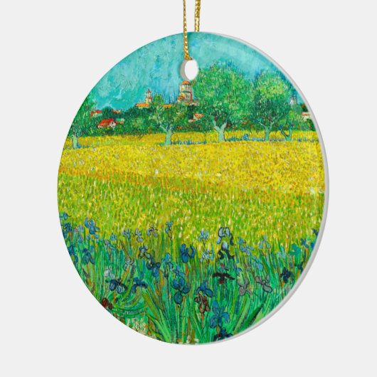 Van Gogh Veld met irissen bij Arles Keramisch Ornament (Links)