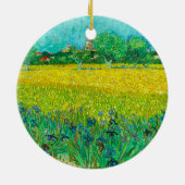 Van Gogh Veld met irissen bij Arles Keramisch Ornament (Achterkant)