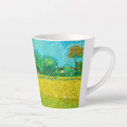 Van Gogh Veld met irissen bij Arles Latte Mok (Rechts)