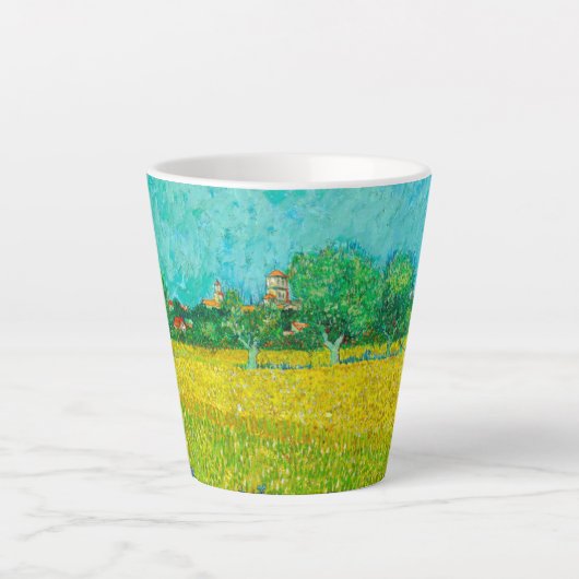 Van Gogh Veld met irissen bij Arles Latte Mok (Voorkant)