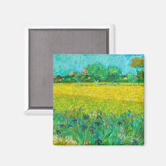 Van Gogh Veld met irissen bij Arles Magneet (Voorkant / Achterkant)