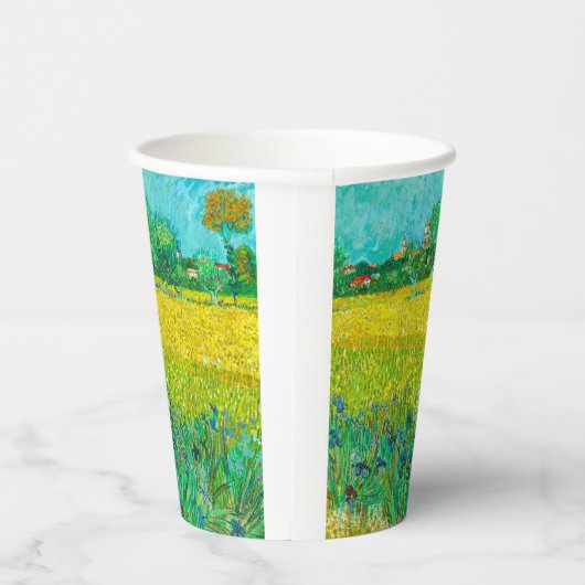 Van Gogh Veld met irissen bij Arles Papieren Bekers (Rechts)