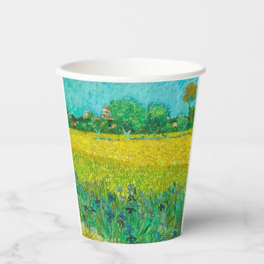 Van Gogh Veld met irissen bij Arles Papieren Bekers (Voorkant)