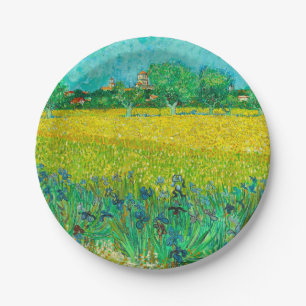 Van Gogh Veld met irissen bij Arles Papieren Bordje