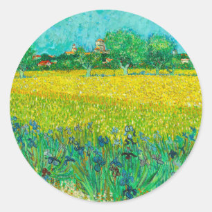 Van Gogh Veld met irissen bij Arles Ronde Sticker