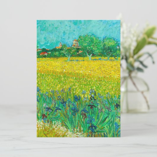 Van Gogh Veld met irissen bij Arles Save The Date (Staand voorkant)