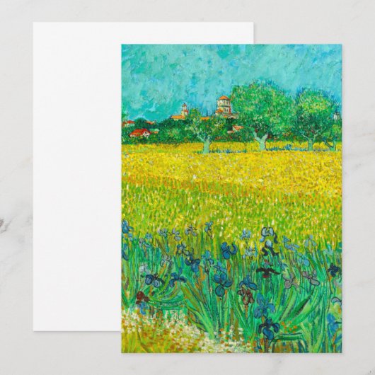 Van Gogh Veld met irissen bij Arles Save The Date (Voorkant / Achterkant)