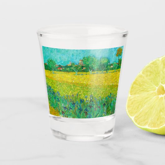 Van Gogh Veld met irissen bij Arles Shot Glas (Voorkant)