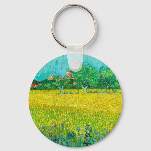Van Gogh Veld met irissen bij Arles Sleutelhanger (Voorkant)