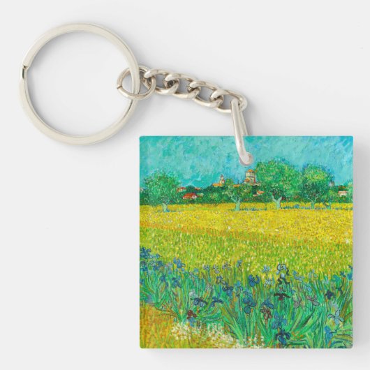 Van Gogh Veld met irissen bij Arles Sleutelhanger (voorkant)