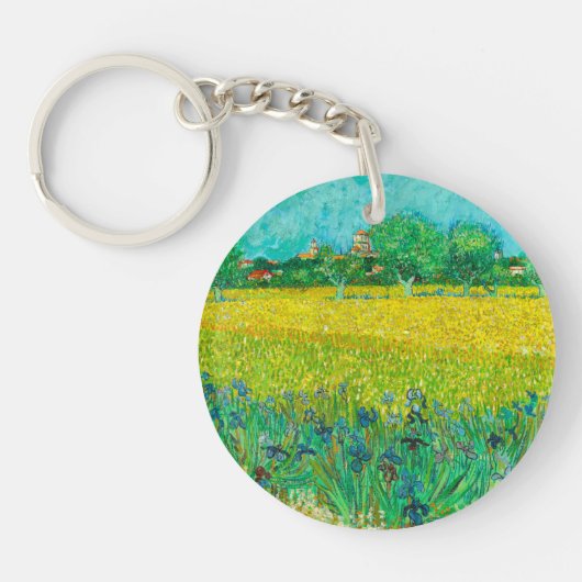 Van Gogh Veld met irissen bij Arles Sleutelhanger (Voorkant)