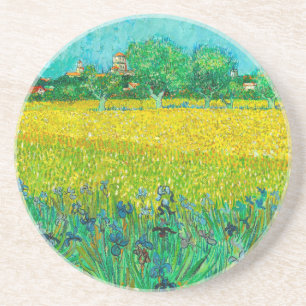 Van Gogh Veld met irissen bij Arles Zandsteen Onderzetter
