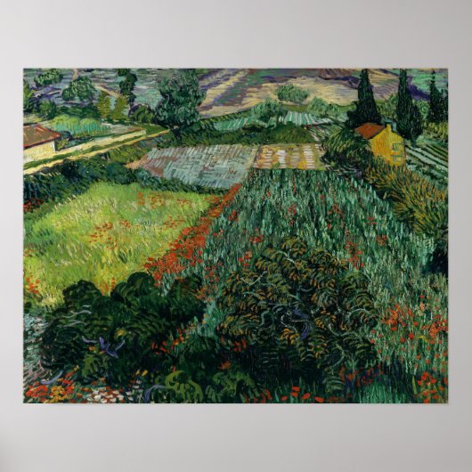 Van Gogh - Veld met klaprozen 1889 Poster (Voorkant)