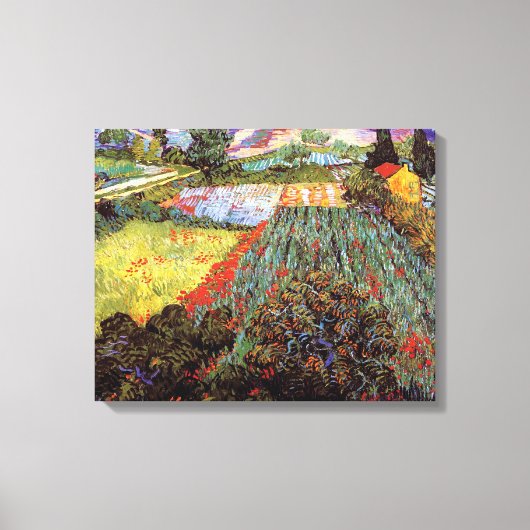 Van Gogh - Veld met klaprozen Canvas Afdruk (Voorkant)
