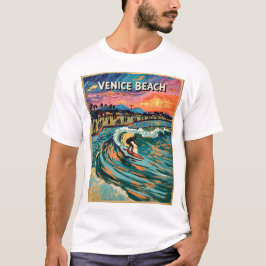Van Gogh Venice Beach Surf California Retro Reis T-shirt