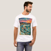 Van Gogh Venice Beach Surf California Retro Travel T-shirt (Voorkant volledig)