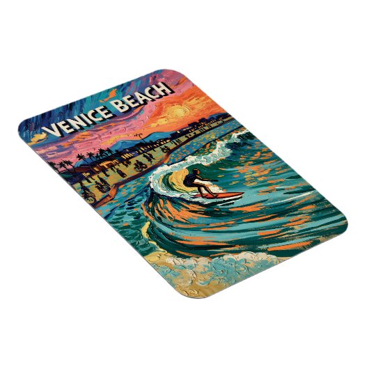 Van Gogh Venice Beach Surf Californië Retro Reizen Magneet (Rechterzijde)