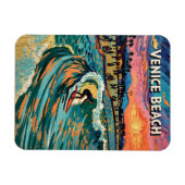 Van Gogh Venice Beach Surf Californië Retro Reizen Magneet (Horizontaal)