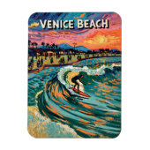 Van Gogh Venice Beach Surf Californië Retro Reizen Magneet (Verticaal)