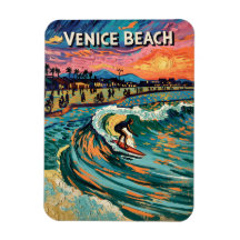 Van Gogh Venice Beach Surf Californië Retro Reizen