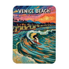 Van Gogh Venice Beach Surf Californië Retro Reizen Magneet