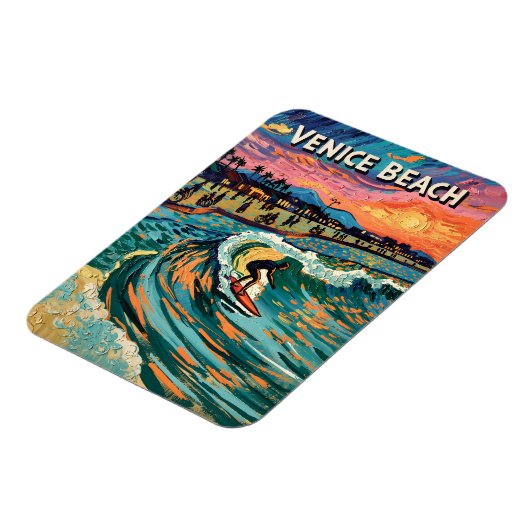 Van Gogh Venice Beach Surf Californië Retro Reizen Magneet (Linkerzijde)