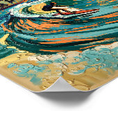 Van Gogh Venice Beach Surf Californië Retro Reizen Poster (Hoek)