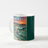 Van Gogh Venice Beach Surfing California Retro Koffiemok (Voorkant links)