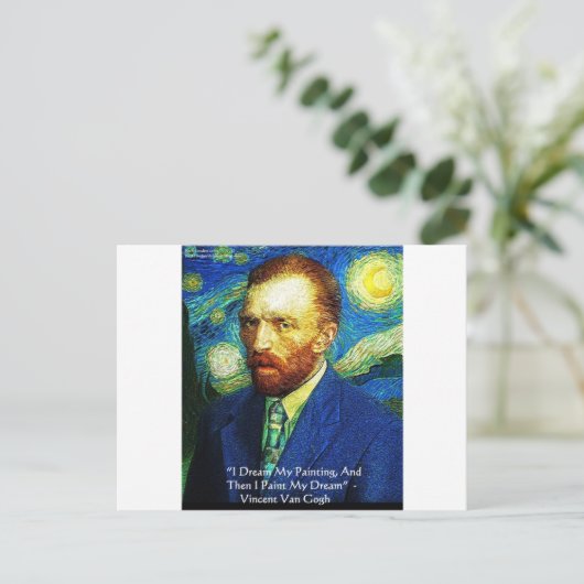 Van Gogh "Verf mijn dromen" geeft Mokken Kaarten e (Staand voorkant)