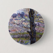Van Gogh View Arles Bloeiende Tuin Ronde Button 5,7 Cm (Voorkant)