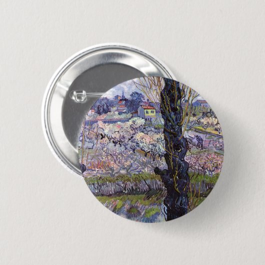 Van Gogh View Arles Bloeiende Tuin Ronde Button 5,7 Cm (Voorkant /achterkant)