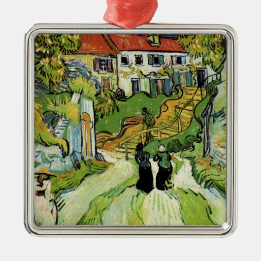 Van Gogh - Village Street and Steps in Auvers Metalen Ornament (Voorkant)
