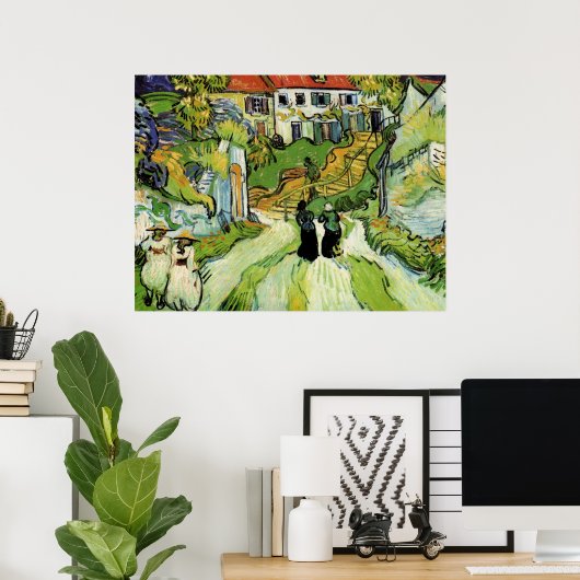 Van Gogh - Village Street and Steps in Auvers Poster (Thuiskantoor)