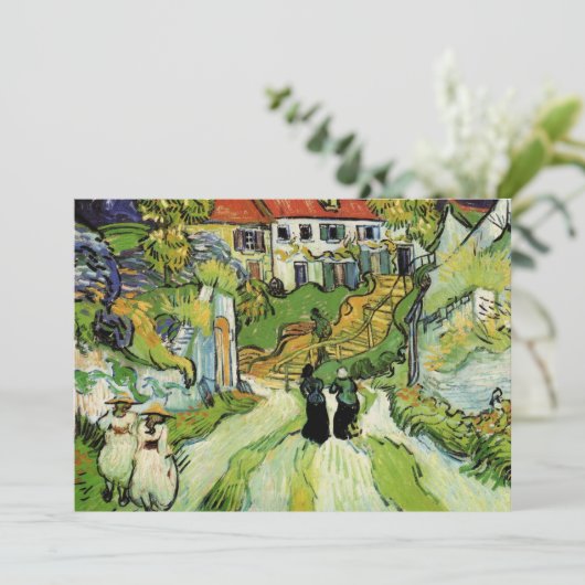 Van Gogh Village Street en Steps Auvers, Figures Kaart (Staand voorkant)