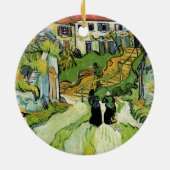Van Gogh Village Street en Steps Auvers, Figures Keramisch Ornament (Achterkant)