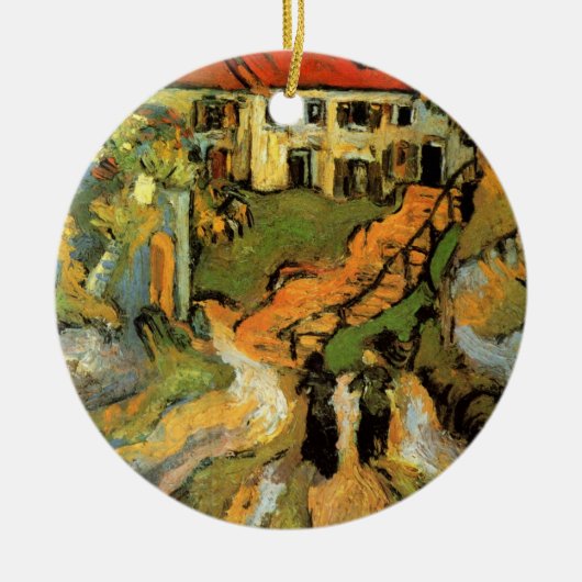 Van Gogh Village Street en Steps Auvers, Figures Keramisch Ornament (Voorkant)