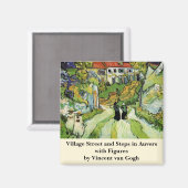 Van Gogh Village Street en Steps Auvers, Figures Magneet (Voorkant / Achterkant)