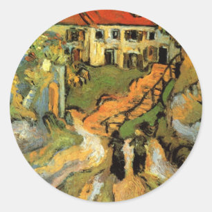 Van Gogh Village Street en Steps Auvers, Figures Ronde Sticker