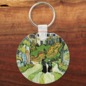 Van Gogh Village Street en Steps Auvers, Figures Sleutelhanger (Voorkant)