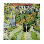 Van Gogh Village Street en Steps Auvers, Figures Tegeltje (Voorkant)