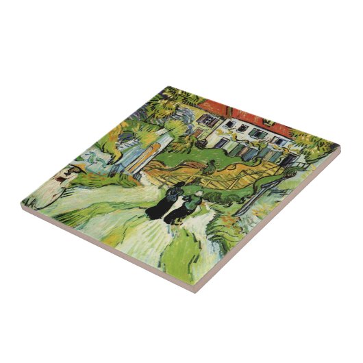 Van Gogh Village Street en Steps Auvers, Figures Tegeltje (Zijkant)