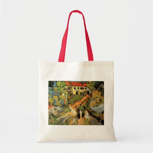Van Gogh Village Street en Steps Auvers, Figures Tote Bag (Voorkant)