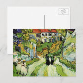 Van Gogh Village Street en Steps Auvers w Figures Briefkaart (Voorkant / Achterkant)