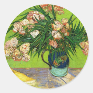 Van Gogh Vintage Schilderij Bloesems Bloemen Wijnr Ronde Sticker