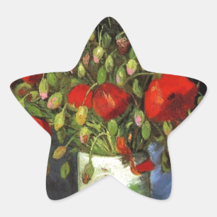 Van Gogh Vintage Schilderij Bloesems Vaas Bloemen Ster Sticker