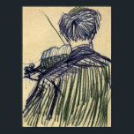 Van Gogh - Violinist van achteren gezien Poster<br><div class="desc">Dit schetsmeesterwerk, genaamd Violinist Seen van de Rug, is gemaakt door de beroemde kunstenaar Vincent van Gogh die op papier krijt gebruikt. Het herfst onder de post-impressionistische stijl en was in 1887 compleet door Van Gogh. Vincent van Gogh was een Nederlandse post-impressionistische schilder wiens werk, opmerkelijk voor zijn ruige schoonheid,...</div>