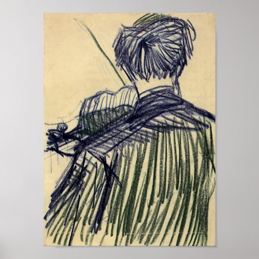 Van Gogh - Violinist van achteren gezien Poster (Voorkant)