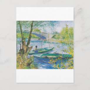 Van Gogh vissers en boten in de Pont de Clichy Briefkaart